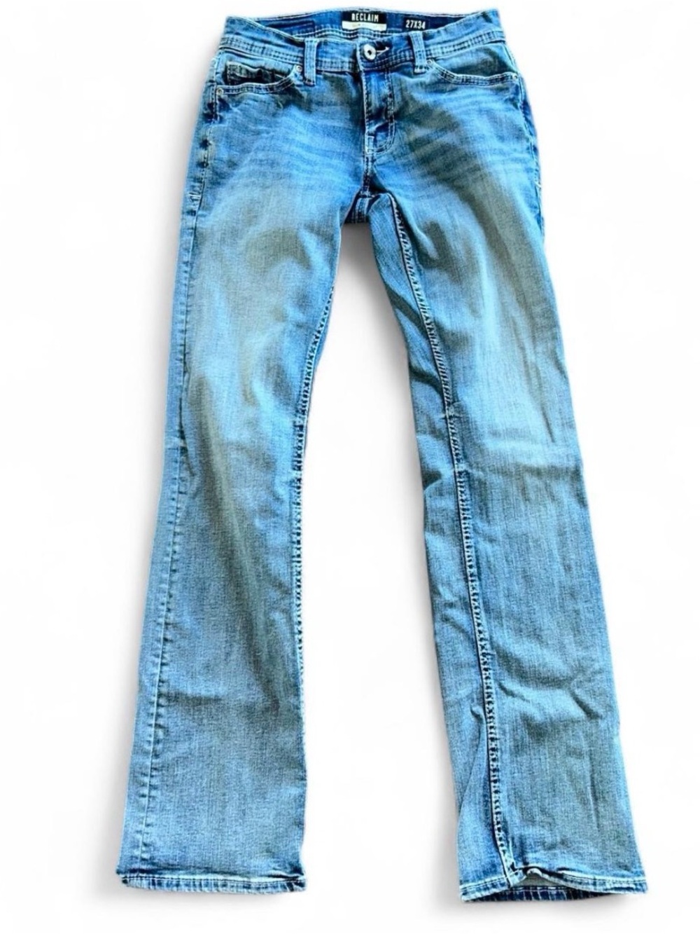 BKE Men's Light Blue Slim Bootcut Jeans